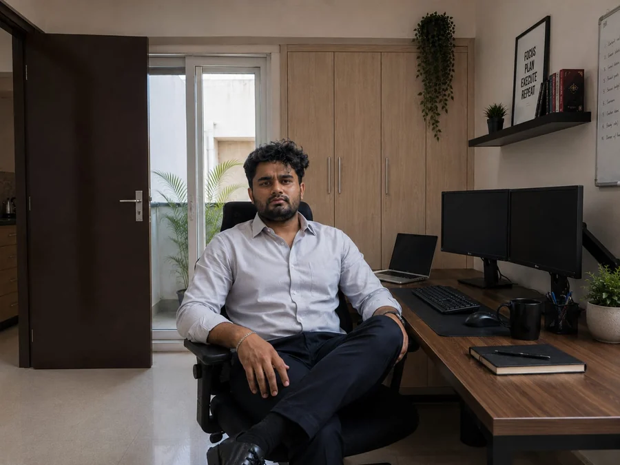 Nishant Kumar, founder of 365 Digital, at the agency's office in Noida Extension
