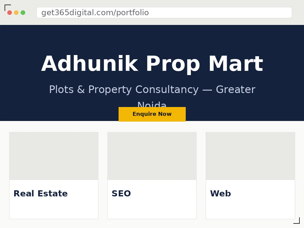 Adhunik Prop Mart property consultancy website, Greater Noida