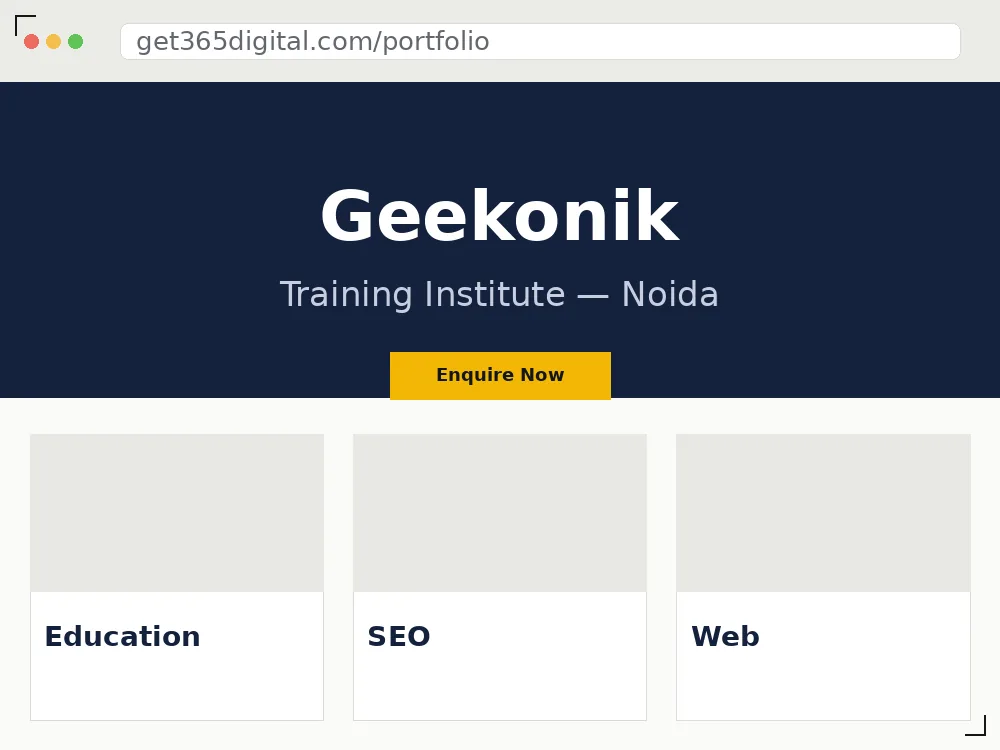 Geekonik training institute website, Noida