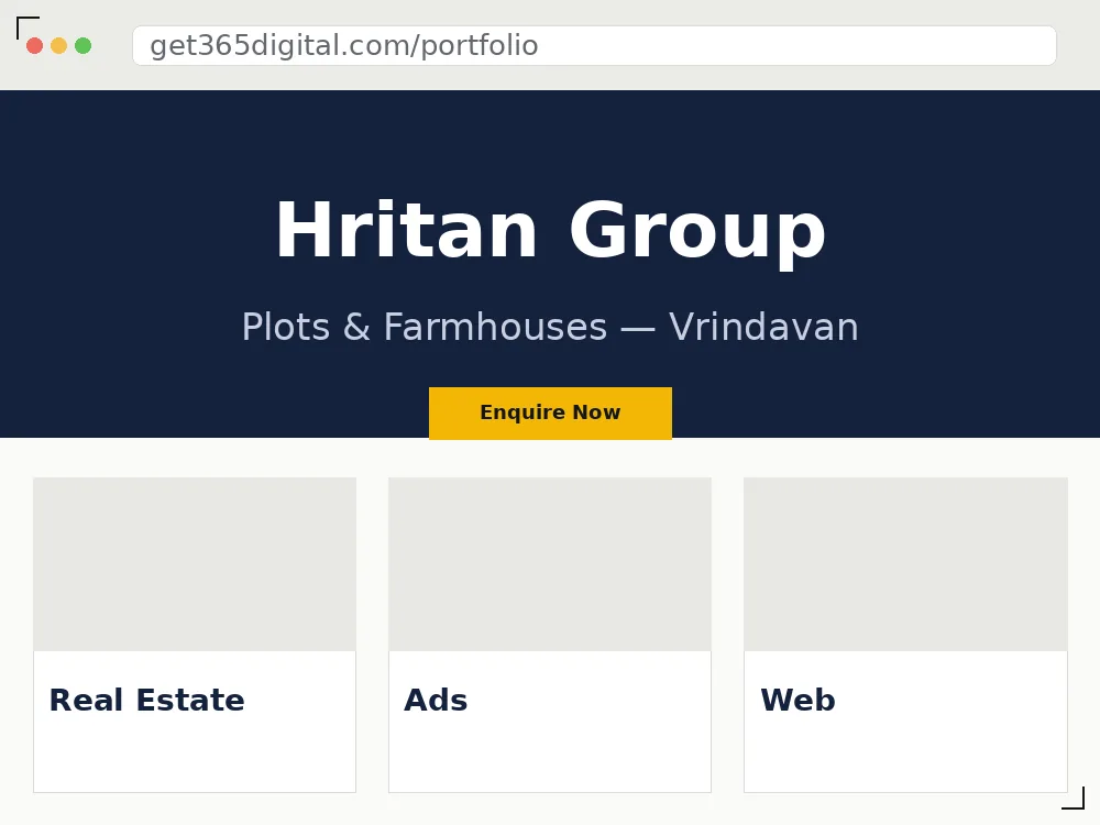 Hritan Group plots and farmhouse website, Vrindavan